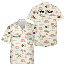 Load image into Gallery viewer, Custom Summer Vibe Ocean And Palm Tree Bowling Hawaiian Team Shirt IPHW10865