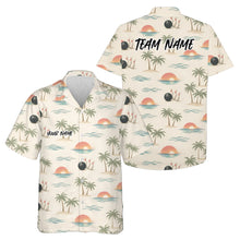 Load image into Gallery viewer, Custom Summer Vibe Ocean And Palm Tree Bowling Hawaiian Team Shirt IPHW10865