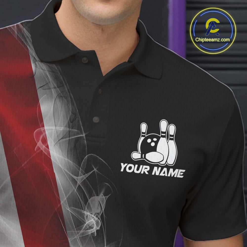 Custom Smoke Florida Flag Bowling Men Team Shirts, Patriotic Florida Bowling Jerseys IPHW10626