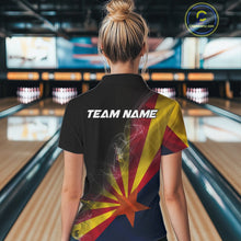 Load image into Gallery viewer, Custom Smoke Arizona Flag Bowling Women Team Shirts, Patriotic Arizona Bowling Jerseys IPHW10627