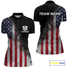 Load image into Gallery viewer, Custom Smoke Flame US Flag Patriotic Darts Shirt For Women, American Dart Team Jerseys IPHW10630