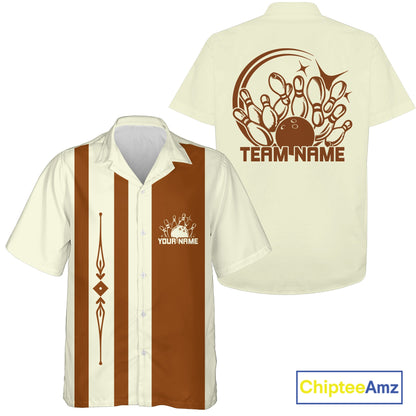 Custom Classic Vintage Bowling Team Shirts, 50S Retro Bowling Button Up ShirtIPHW10873