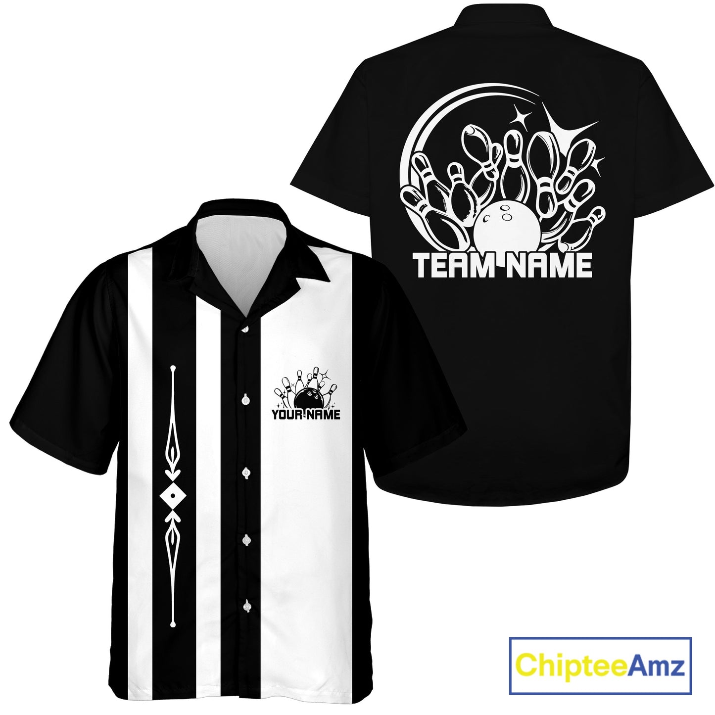 Custom Classic Vintage Bowling Team Shirts, 50S Retro Bowling Button Up ShirtIPHW10873