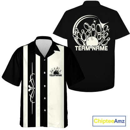 Custom Classic Vintage Bowling Team Shirts, 50S Retro Bowling Button Up ShirtIPHW10874