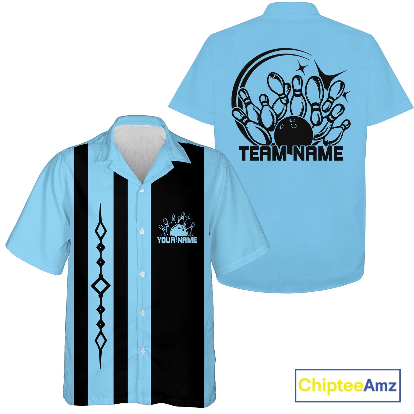 Custom Classic Vintage Bowling Team Shirts, 50S Retro Bowling Button Up Shirt IPHW10876