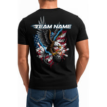 Load image into Gallery viewer, Custom Grunge American Flag Eagle Bowling T-Shirts For Men, Patriotic Thunder IPHW9058