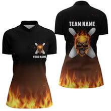 Load image into Gallery viewer, Flame Women's Custom Bowling Shirts, Personalized Team Bowlers Jersey Short Sleeves IPHW5187