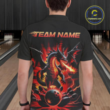 Load image into Gallery viewer, Custom Red Thunder Lightning Dragon Men Polo Shirts, Dragon Team Bowling League Shirt IPHW9024