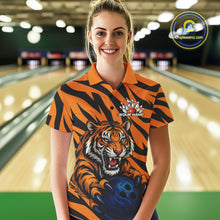 Load image into Gallery viewer, Custom Tiger Bowling Team Polo Shirts For Women, Tiger Bowling Team Uniform Bowler Outfit IPHW9025