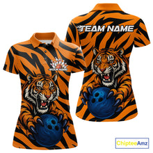Load image into Gallery viewer, Custom Tiger Bowling Team Polo Shirts For Women, Tiger Bowling Team Uniform Bowler Outfit IPHW9025