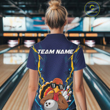 Load image into Gallery viewer, Custom Funny Turkey Bowling Team Shirts For Women, Thanksgiving Bowling Uniform Outfit IPHW7872