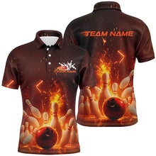 Load image into Gallery viewer, Custom Flame Bowling Shirts For Men, Fire Bowling Team League Shirt Bowler Uniform Outfits IPHW7890