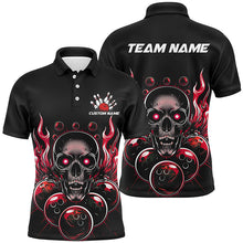 Load image into Gallery viewer, Personalized Multi-Color Skull Bowling Shirts For Men And Women, Flame Ball Bowling Tournament Team Jerseys IPHW6580