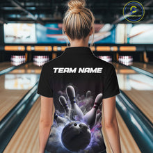 Load image into Gallery viewer, Custom Women Bowling Polo Shirts Smoke Bowling Team Jerseys Strike Bowling Shirts IPHW5402