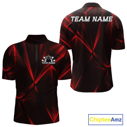 Black and red sports jersey with customizable text on a white background