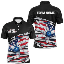 Load image into Gallery viewer, Custom Patriotic Bowling Shirts For Men, American Flag Bowling League Shirts Bowling Uniform IPHW7432