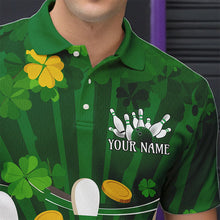 Load image into Gallery viewer, Custom Green St Patrick&#39;S Day Bowling Polo Shirts For Men, Celtic Team Bowling Outfits IPHW8375