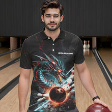 Load image into Gallery viewer, Custom Dragon Bowling Team Polo Shirts For Men, Dragon Bowling League Shirt Bowlers Outfit IPHW8559