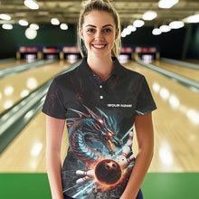 Load image into Gallery viewer, Custom Dragon Bowling Team Polo Shirt For Women, Dragon Bowling League Shirt Bowlers Outfit IPHW8559
