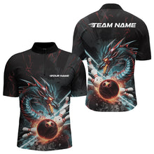 Load image into Gallery viewer, Custom Dragon Bowling Team Quarter-Zip Shirts For Men, Dragon Bowling League Shirt Bowlers Outfit IPHW8559