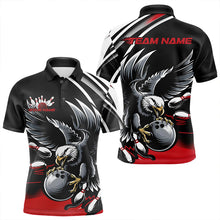 Load image into Gallery viewer, Custom Black And Red Eagle Bowling Jerseys, Bowling Team Men Polo Shirts Bowlers Outfits IPHW8886