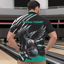 Load image into Gallery viewer, Custom Black And Blue Eagle Bowling Jerseys, Bowling Team Men Quarter-Zip Shirts Bowlers Outfits IPHW8887