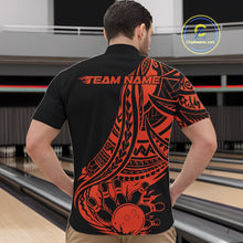 Load image into Gallery viewer, Custom Black And Orange Maori Style Koru Spiral Tribal Men Bowling Quarter-Zip Team Shirt IPHW10964