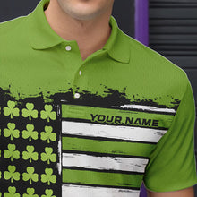 Load image into Gallery viewer, Custom Saint Patricks Bowling Polo Shirts For Men, Shamrock Flag US Bowling Team Shirt IPHW8576