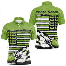 Load image into Gallery viewer, Custom Saint Patricks Bowling Polo Shirts For Men, Shamrock Flag US Bowling Team Shirt IPHW8576