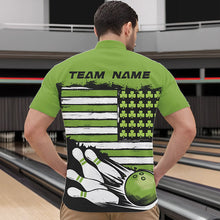 Load image into Gallery viewer, Custom Saint Patricks Bowling Quarter-Zip Shirts For Men, Shamrock Flag US Bowling Team Shirt IPHW8576