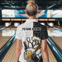 Load image into Gallery viewer, Custom Funny Bowling And Beer Team Bowling Women Quarter-Zip Shirts, Bowling Pattern Shirt IPHW8891