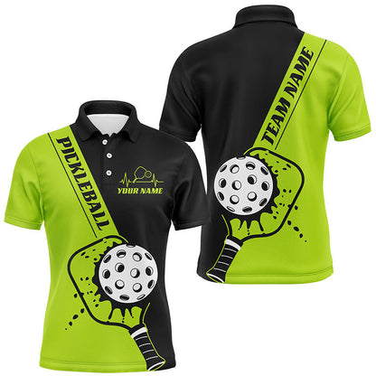 Black And Green Custom Pickleball Team Shirts For Men, Pickleball Jersey Men'S Pickleball Outfit IPHW7458