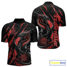 Load image into Gallery viewer, Custom Black And Red Dragon Dart Men Quarter-Zip Shirts, Team Dart Jerseys IPHW10752