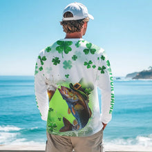 Load image into Gallery viewer, Custom St Patrick&#39;s Day Shamprock Walleye Long Sleeve Tournament Fishing Shirts IPHW8389