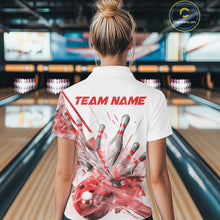 Load image into Gallery viewer, Custom Black And Red Women Bowling Team Shirts, Bowling League Shirt Bowlers Outfit IPHW10782