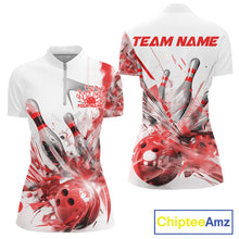 Load image into Gallery viewer, Custom Black And Red Women Bowling Team Shirts, Bowling League Shirt Bowlers Outfit IPHW10782