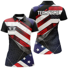 Load image into Gallery viewer, Personalized American Flag Bowling Polo Shirts For Women And WoWomen,  IPHW6961