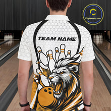 Load image into Gallery viewer, Custom Yellow Lion Bowling Men Polo Shirt, Lion Bowling Team League Shirt IPHW10126