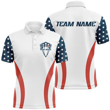 Load image into Gallery viewer, Custom American Flag Bowling Team Jerseys, Patriotic Bowling Tournament Bowling Team Shirts IPHW6613