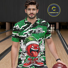 Load image into Gallery viewer, Custom Funny Christmas Bowling Men Polo Shirts, Crazy Bowling Ball Xmas Outfit IPHW10132