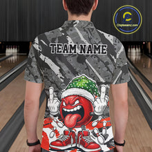 Load image into Gallery viewer, Custom Funny Christmas Bowling Men Polo Shirts, Crazy Bowling Ball Xmas Outfit IPHW10134