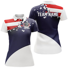 Load image into Gallery viewer, Custom American Flag Bowling Jerseys For Women, Patriotic Bowling Shirts IPHW6968