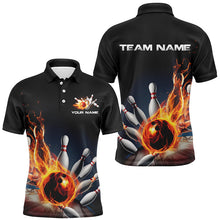 Load image into Gallery viewer, Personalized Flame Bowling Shirts For Men, Bowling League Shirts Bowling Team Uniform IPHW7515