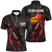 Load image into Gallery viewer, Red Flame Bowling Ball Customize Bowling Team Shirts, Bowling Tournament Outfits IPHW6482