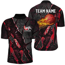 Load image into Gallery viewer, Red Flame Bowling Ball Customize Bowling Team Shirts, Bowling Tournament Outfits IPHW6482