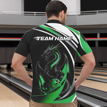 Load image into Gallery viewer, Custom Black And Green Dragon Bowling Jerseys, Dragon Bowling Team Quarter-Zip Shirts For Men IPHW8652