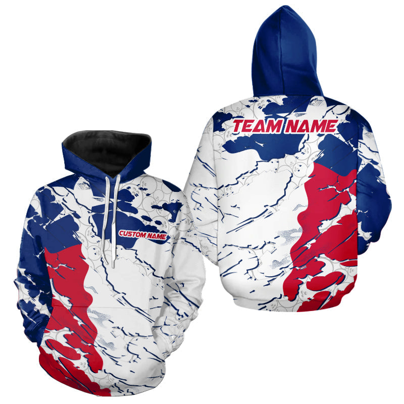 Bowling Ball Pattern Texas Flag Custom Bowling Men And Women Hoodie Shirts, Patriotic Bowling Jerseys IPHW6494