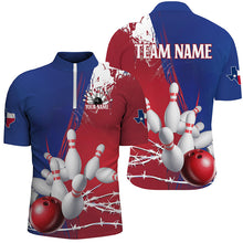 Load image into Gallery viewer, Custom Texas Bowling Shirts For Men, Barbed Wire Texas Flag Bowling Team Shirt Bowler Outfit  IPHW7550