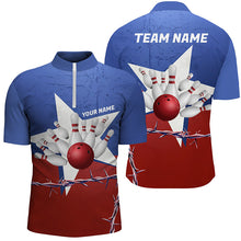 Load image into Gallery viewer, Custom Texas Bowling Shirts For Men, Barbed Wire Texas Flag Bowling Team Shirt Bowler Outfit  IPHW7552