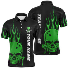 Load image into Gallery viewer, Personalized Skull Bowling Shirt For Men, Women And Kids, Custom Team'S Name Flame Bowler Jerseys IPHW5916